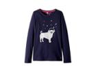 Joules Kids Screen Print Long Sleeve Tee (toddler/little Kids/big Kids) (french Navy Pug) Girl's T Shirt