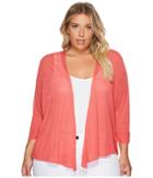 Nic+zoe Plus Size Four-way Cardy (coral Crush) Women's Sweater