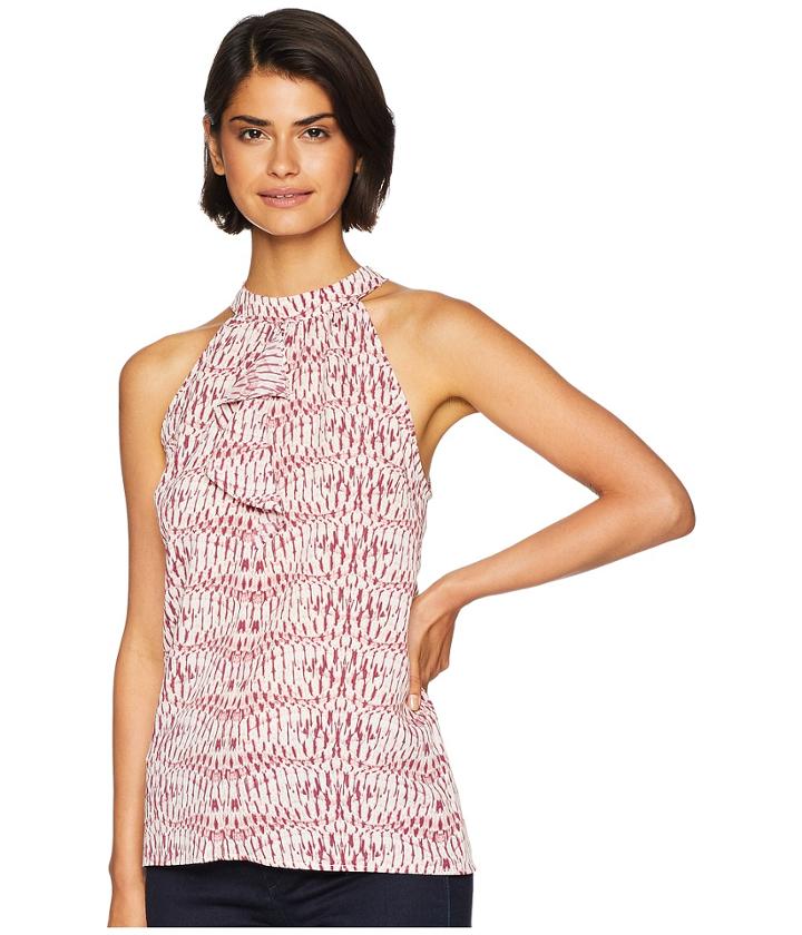Bcbgmaxazria Ruffle Front Halter Top (brulee Combo) Women's Clothing