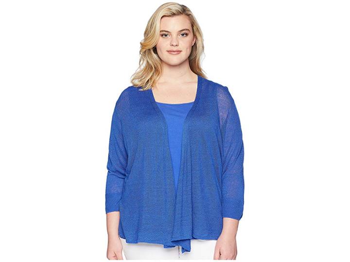 Nic+zoe Plus Size Four-way Cardy (ultramarine) Women's Sweater