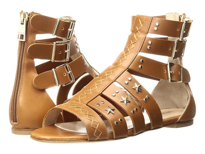 Just Cavalli Leather Star And Stud Sandal (caramel) Women's Shoes