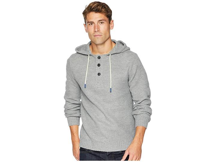 Unionbay Suncadia Henley Sweater Hoodie (dark Medium Grey Heather) Men's Sweatshirt