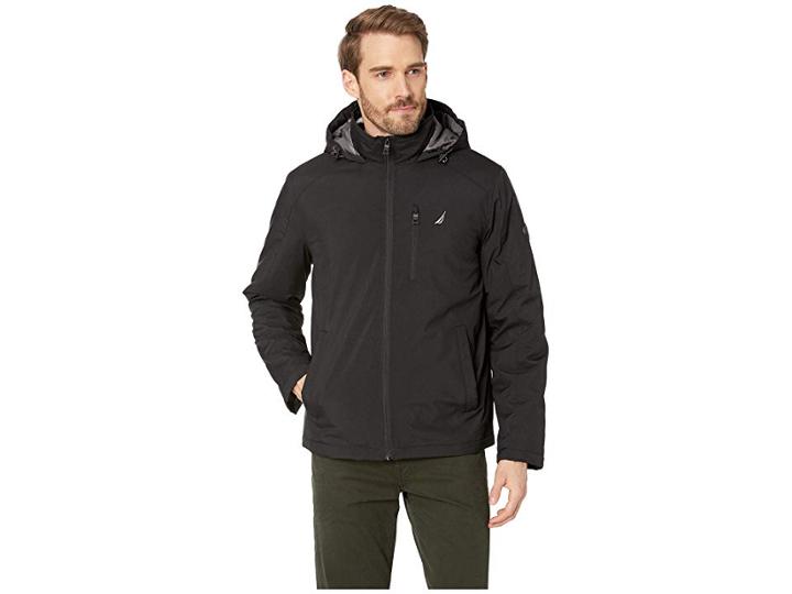 Nautica Hooded J-class Midweight Jacket (black) Men's Coat