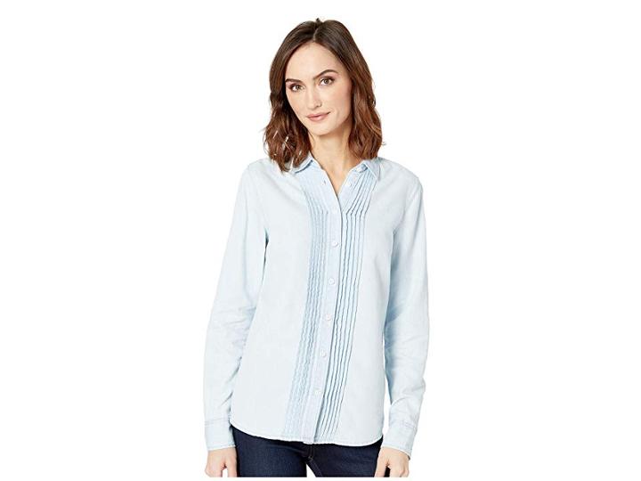 U.s. Polo Assn. Pintuck Denim Shirt (blue) Women's Clothing