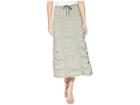 Xcvi Stretch Poplin Double Shirred Panel Skirt (deep Sage) Women's Skirt