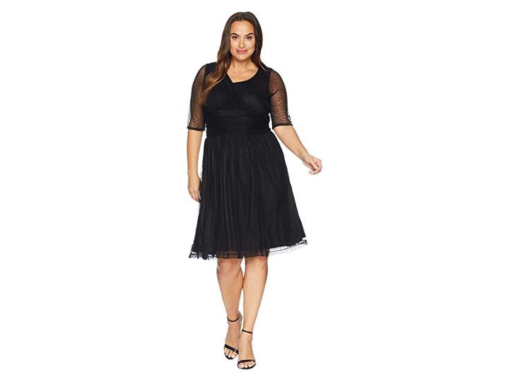 Kiyonna Emilia Mesh Dress (onyx) Women's Dress