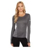 Asics Lite-show Favorite Long Sleeve (dark Grey Heather) Women's Long Sleeve Pullover