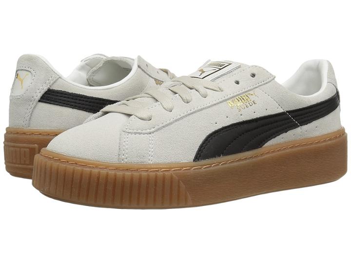 Puma Suede Platform Core (whisper White/puma Black) Women's Shoes