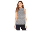 Michael Michael Kors Plaid Split Hem Tunic (black) Women's Clothing