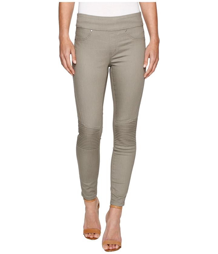 Tribal Super Stretch Moto Detail Pull-on 28 Ankle Pants (oak Moss) Women's Casual Pants