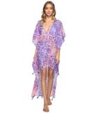 Bindya Paisley High-low Dress (purple) Women's Dress