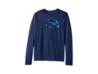 The North Face Kids Long Sleeve Reaxion Tee (little Kids/big Kids) (cosmic Blue/bright Cobalt Blue) Boy's Long Sleeve Pullover