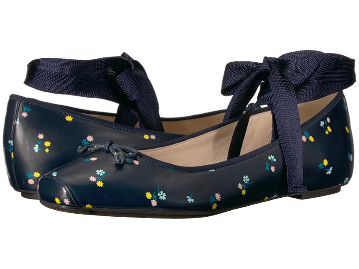 Cole Haan Downtown Ballet (navy Floral Print) Women's Shoes