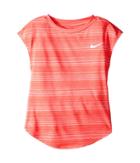 Nike Kids Stripe Heather Gradient Dri-fit Tee (little Kids) (max Orange) Girl's T Shirt