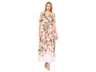 Calvin Klein Cold Shoulder Ruffle Maxi Dress (white/opal Multi) Women's Dress