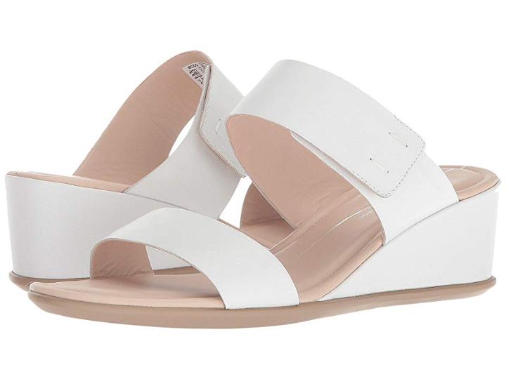 Ecco Shape 35 Wedge 2-strap (bright White Calf Leather) Women's Wedge Shoes
