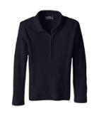 Nautica Kids Long Sleeve Polo With Ruffle Placket (big Kids) (su Navy) Girl's Long Sleeve Pullover