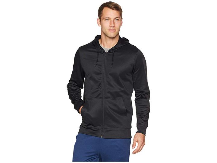 Reebok Workout Ready Poly Fleece Full Zip Hoodie (black) Men's Sweatshirt