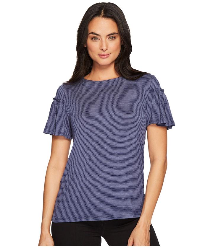 B Collection By Bobeau Sofie Stripe Tee (vintage Indigo) Women's T Shirt