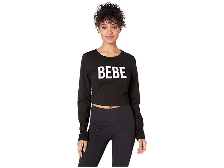 Bebe Open Back Top (jet Black) Women's Blouse