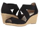 Bandolino Hullen (black Lycra/sleek Elastic) Women's Wedge Shoes