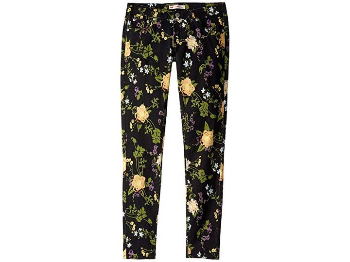 Levi's(r) Kids 710 Brushed Twill Super Skinny Jeans (big Kids) (jet Black Floral) Girl's Jeans