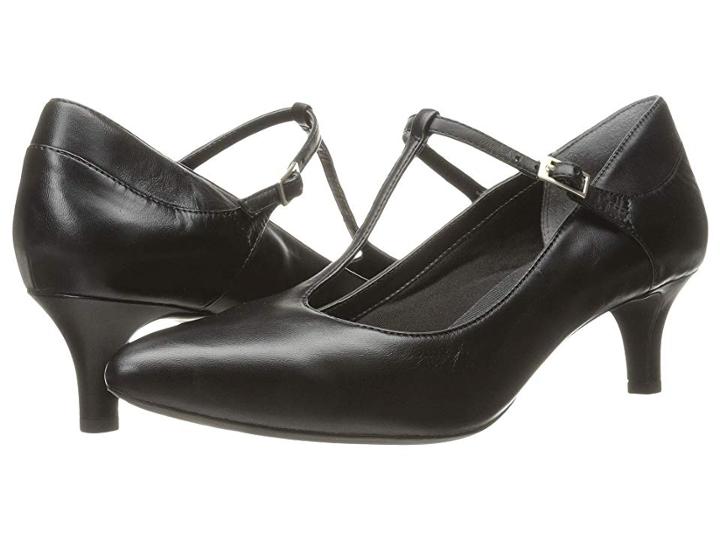 Rockport Total Motion Kalila T-strap (black Leather) Women's Shoes