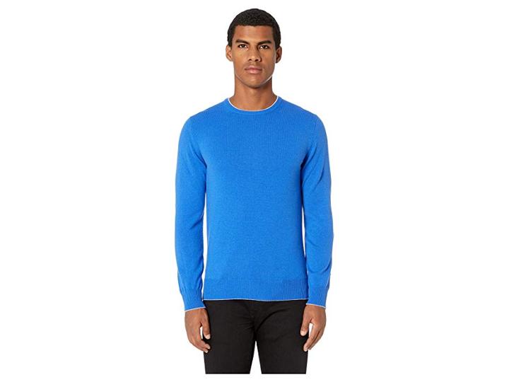 Eleventy Cashmere Knit Crew Neck Sweater (blue) Men's Sweater