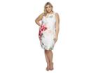 Calvin Klein Plus Plus Size Printed Scuba Dress (floral White) Women's Dress