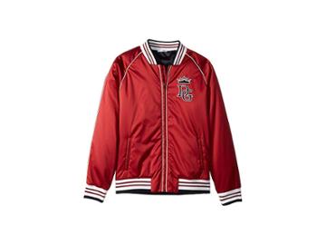 Dolce & Gabbana Kids Satin Baseball Jacket (big Kids) (dark Bordeaux) Boy's Coat