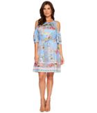 Hale Bob Petal Pusher Matte Microfiber Jersey Dress (blue) Women's Dress