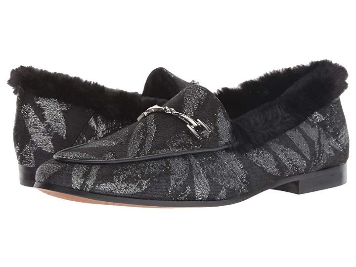 Sam Edelman Loraine (silver Multi/black Venetian Leaf Jacquard/short Plush Fur) Women's Dress Sandals