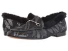 Sam Edelman Loraine (silver Multi/black Venetian Leaf Jacquard/short Plush Fur) Women's Dress Sandals