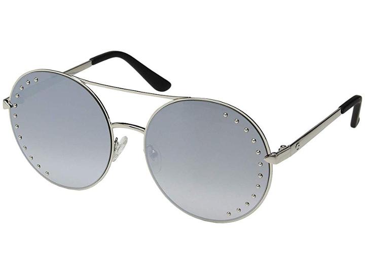 Guess Gu7559-s (shiny Light Nickeltin/smoke Mirror) Fashion Sunglasses