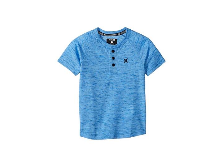 Hurley Kids Cloud Slub Henley (little Kids) (light Blue) Boy's Clothing