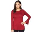 Michael Michael Kors Flare Cuff Long Sleeve Stud Top (maroon) Women's Clothing