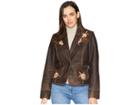 Scully Connely Embroidered Ladies Leather Jacket (brown) Women's Coat