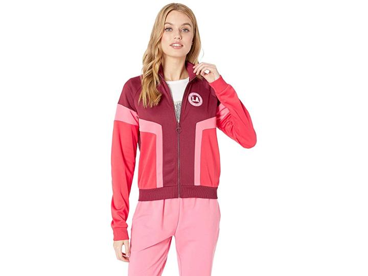 Juicy Couture Tricot Color Block Logo Track Jacket (claret) Women's Clothing