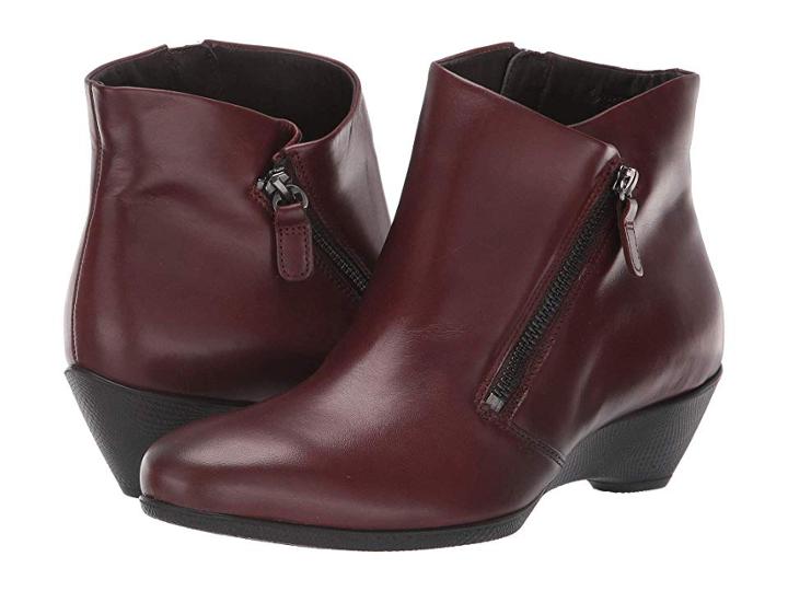 Ecco Sculptured 45 Bootie W/ Zip (brandy Calf Leather) Women's  Boots