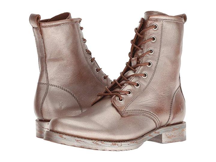 Frye Veronica Combat (saddle Multi Painted Metallic Full Grain) Women's Lace-up Boots