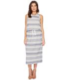 Dylan By True Grit Maritime Yarn-dye Stripe Casual Cool Tie Dress (heather/denim) Women's Dress