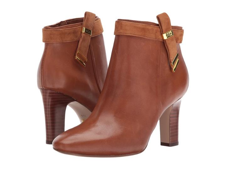 Lauren Ralph Lauren Brin (deep Saddle Tan/deep Saddle Tan Super Soft Leather/kid Suede) Women's Shoes