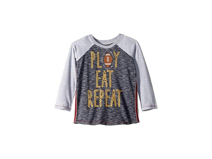 Mud Pie Play Eat Repeat Long Sleeve Raglan T-shirt (infant/toddler) (blue) Boy's T Shirt