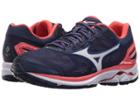 Mizuno Wave Rider 21 (patriot Blue/white/hot Coral) Women's Running Shoes