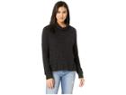 Lna Boxy Slub Sweater Turtleneck (heather Black) Women's Sweater
