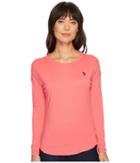 U.s. Polo Assn. Vent Back Top (coral Ribbon) Women's Clothing