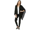 Calvin Klein Knit Shadow Stripe Shawl (black) Women's Clothing