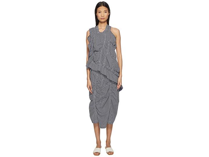 Y's By Yohji Yamamoto Shirring Sleeveless Top (blue) Women's Sleeveless