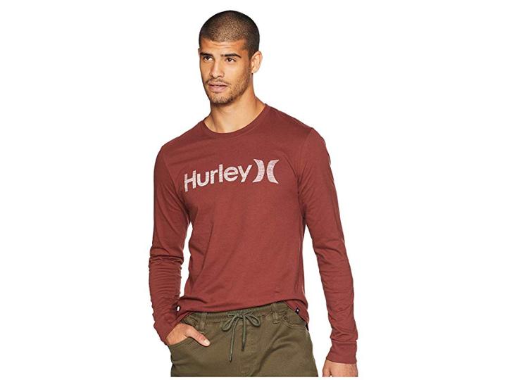 Hurley One Only Push Through Long Sleeve Tee (pueblo Brown) Men's T Shirt
