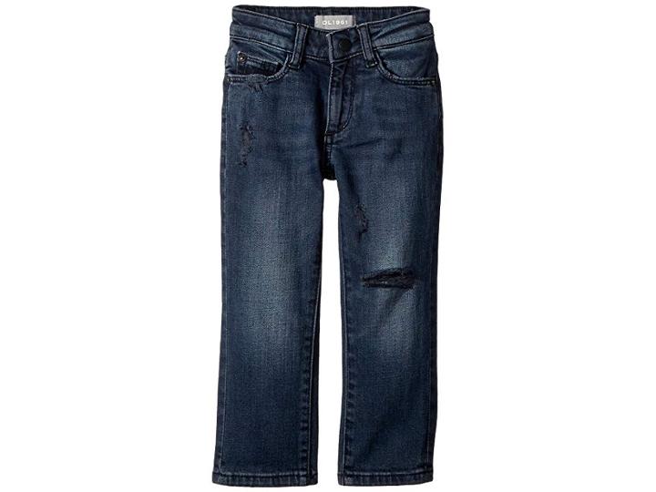 Dl1961 Kids Hawke Dark Rinse Skinny With Busted Knee In Aesthetic (big Kids) (aesthetic) Boy's Jeans